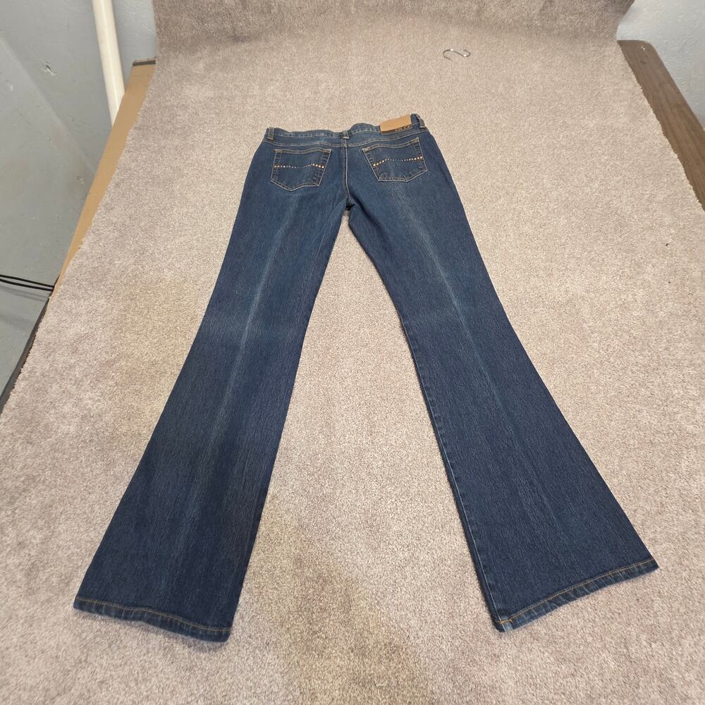 Studded Y2K Indie Sleaze GLO Bootcut Jeans 9 Dark Wash Mid Rise Dark Wash indigo